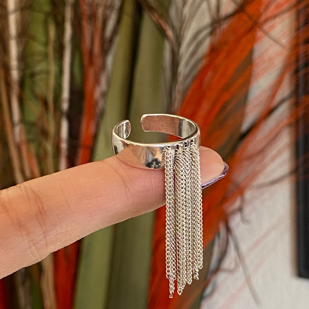 S925 Silver Open Ring,Silver Adjustable Ring,Tass… - image 8